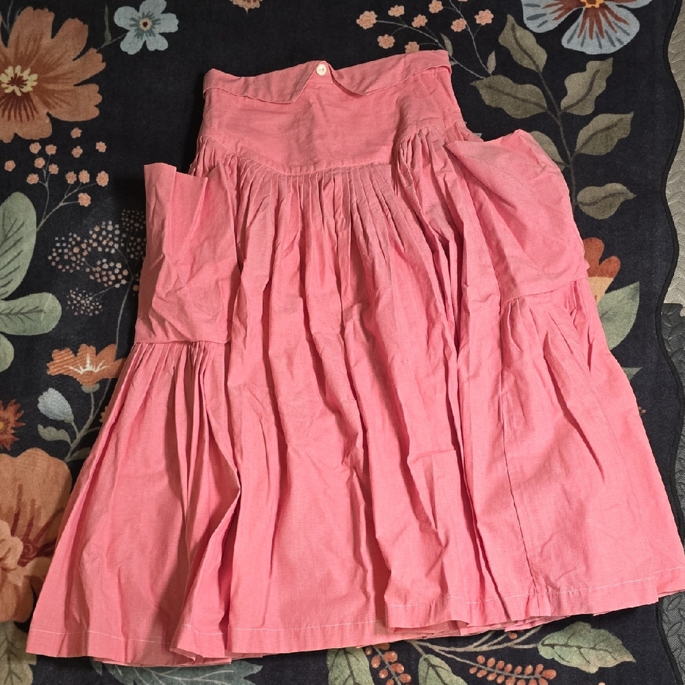 Handmade Pink A-Line Cottagecore Skirt